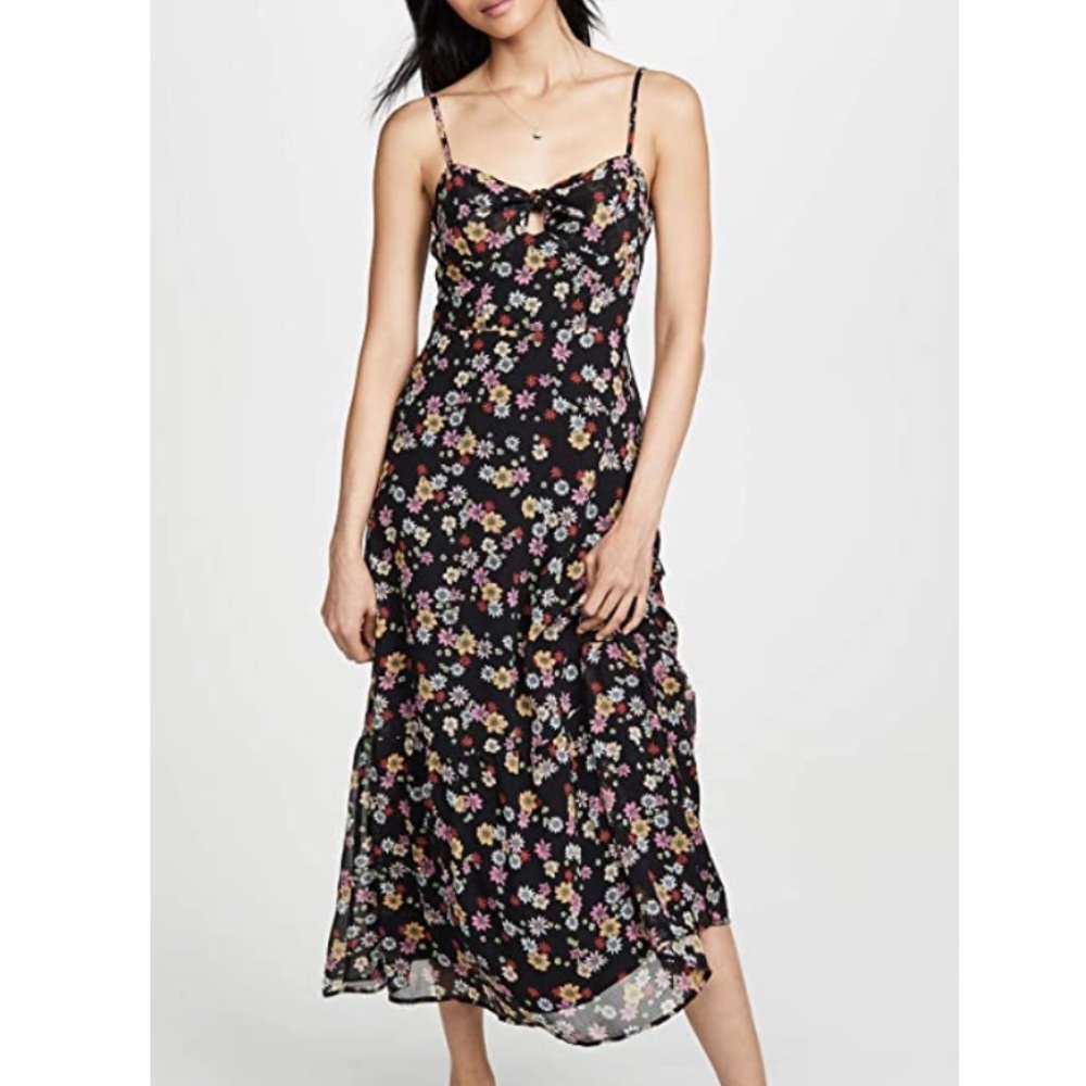bb dakota midi crepe floral dress [size 0]